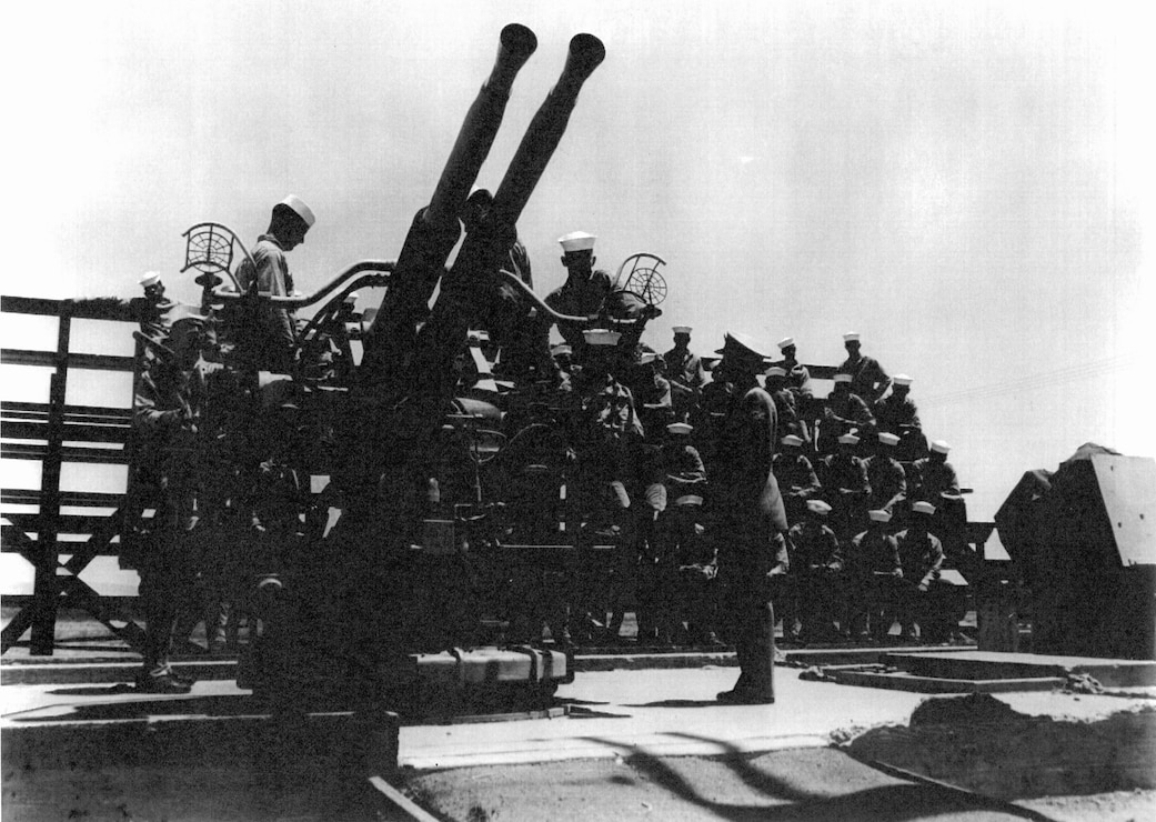 Anti-aircraft gun at Camp Elliott.