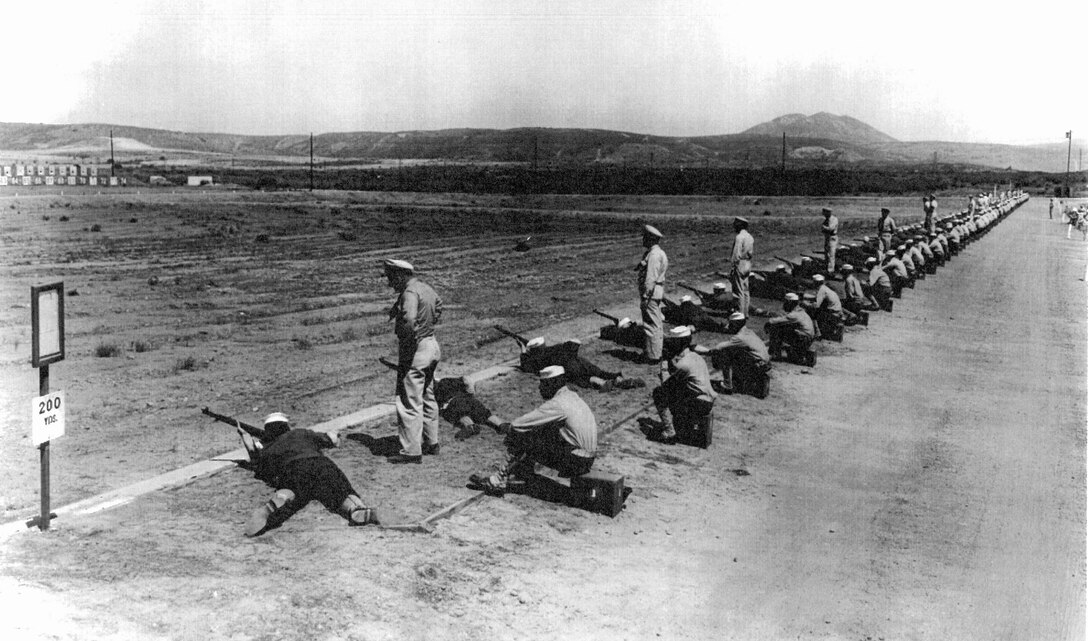Practice firing line at Camp Elliott.