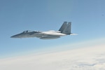 A 125th Fighter Wing F-15C awaits mid-air refueling from a KC-135 Stratotanker June 26, 2014, at Eielson Air Force Base, Alaska. A similar craft crashed Aug. 27, 2014, in Virginia.