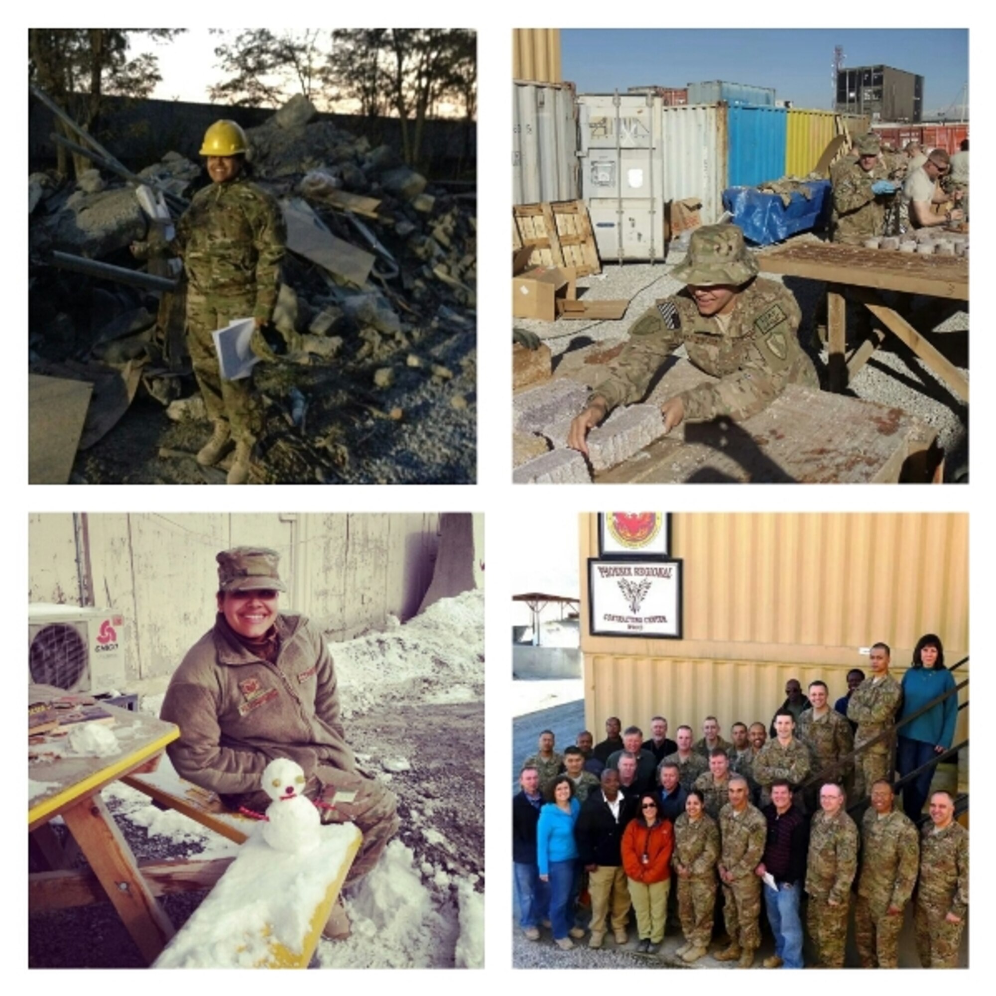 Various scenes from Tech. Sgt. Jessica Fleurimond’s deployment to Afghanistan, where she served as a contracting specialist for construction contracts throughout the Kabul, Mazar-i-Sharif, and Shindand Air Base areas. (Courtesy Photo)