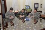 Gen. Robin Rand (center), commander of Air Education and Training Command; Maj. Gen. Margaret Poore (left), commander of Air Force Personnel Center; and Col. Michael Romero, acting commander of Air Force Recruiting Service, sign Combined Federal Campaign contribution forms Aug. 19 in preparation for the CFC kick off Tuesday.
(U.S. Air Force photo by Joel Martinez)
