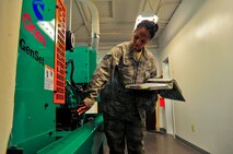 Staff Sgt. Chariesse Garrett, 741st Missile Squadron facility manager, performs her daily checks during her shift at a missile alert facility in North Dakota. FMs are responsible for the day-to-day operations at a MAF and ensure the Airmen are taken care of at their home-away-from-home. (U.S. Air Force photo/Senior Airman Brittany Y. Bateman)