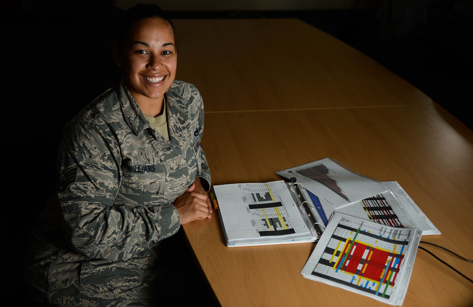 U.S. Air Force Staff Sgt. Sophia Williams, 52nd Maintenance Group 480th Aircraft Maintenance Unit scheduler from New York, is the Super Saber Performer for the week of Aug. 27 – Sept. 2. (U.S. Air Force photo by Airman 1st Class Kyle Gese/Released)