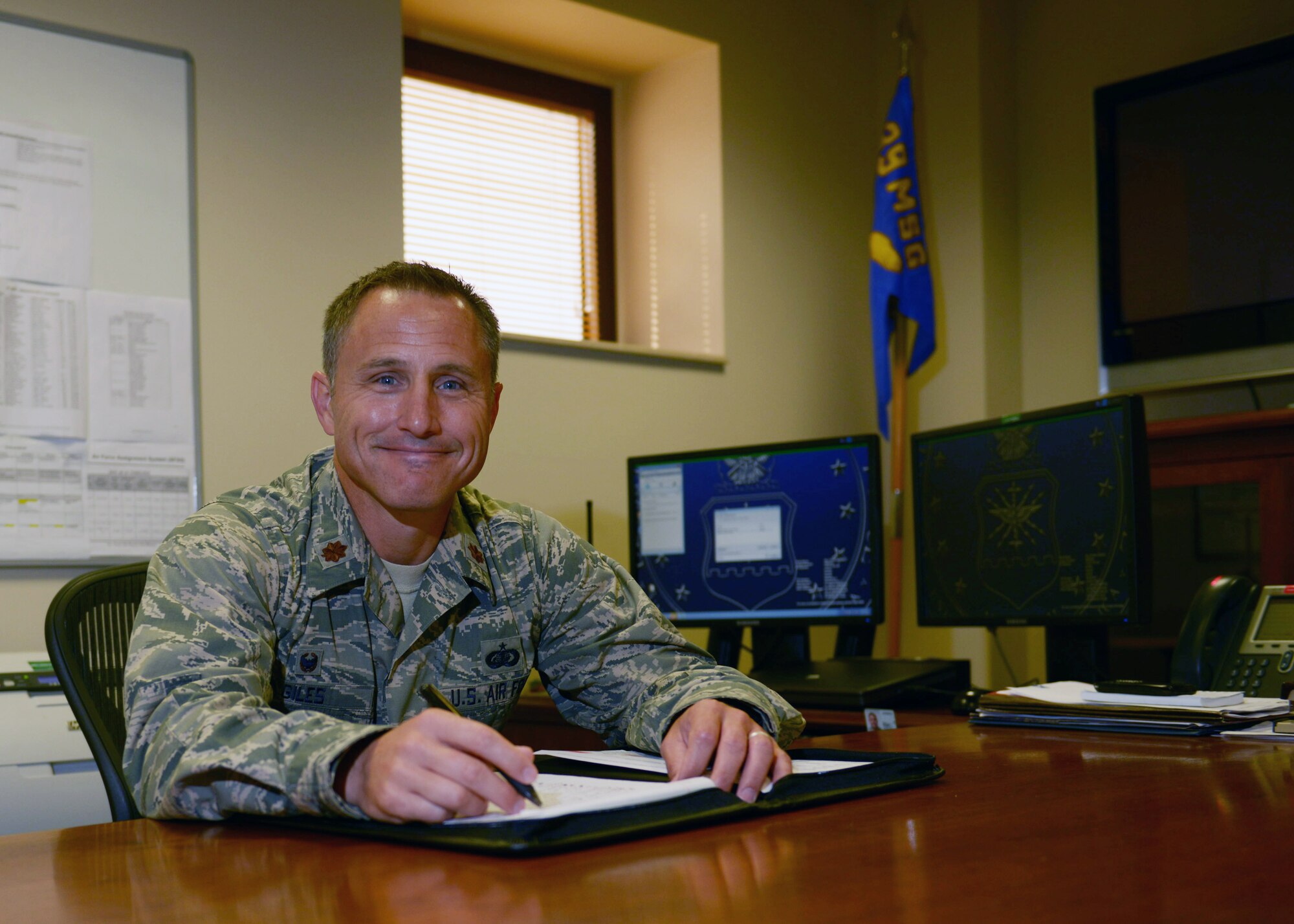 Maj. Hardy Giles is the 39th Force Support Squadron commander. Giles took command of the 39th FSS June 10, 2014, Incirlik Air Base, Turkey. (U.S. Air Force photo by Staff Sgt. Eboni Reams/Released)