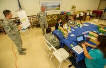 Master Sgt. Michael Stephens, 15th Maintenance Squadron Munitions Flight chief and Caring for People Forum facilitator, leads a group discussion about the child development centers on base during the CfP Forum in the Earhart Community Center on Joint Base Pearl Harbor-Hickam, Hawaii, Aug. 28, 2014. The CfP Forum provides installation commanders valuable and timely information on issues that directly impact the quality of life experienced by Airmen and their families. (U.S. Air Force photo by Tech. Sgt. Terri Paden) 
