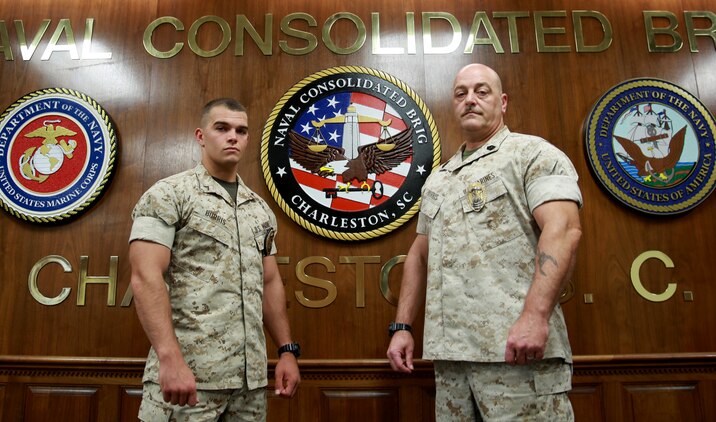 In 1986, Richard Burris took the challenge of going through the rigorous 13-week training that is Marine Corps boot camp. Nearly three decades later, Burris’ son followed in those same yellow footsteps that transform young adults into Marines.
Now a master gunnery sergeant in the Marine Corps, Burris is known throughout the field of correctional specialists by name and by reputation. His position as the technical advisor at the Naval Consolidated Brig Charleston, speaks well of his experience as a leader. Leadership that spans not only through the enlisted ranks but carries over to officers he has trained while they were junior enlisted. Naturally, his leadership transferred over to his family of five.