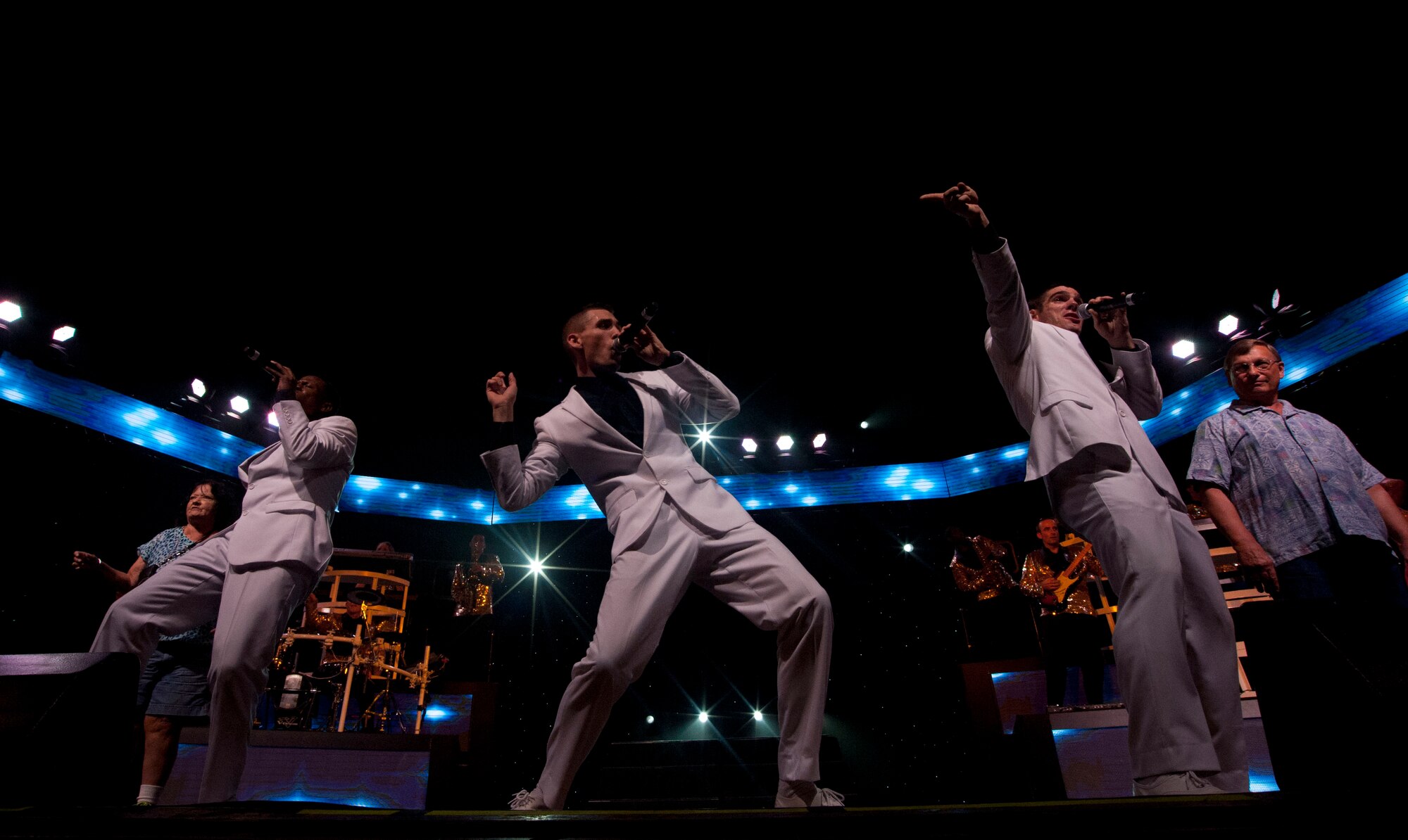 Tops in Blue performed at the Memorial Auditorium in Wichita Falls, Texas Aug. 28. 2014. The unit primarily performs for military personnel and their families, but has also been known to perform for the civilian population as well. The group performed music and entertainment stemming from a variety of popular culture with an Air Force twist. (U.S. Air Force photos by Airman 1st Class Jelani Gibson)