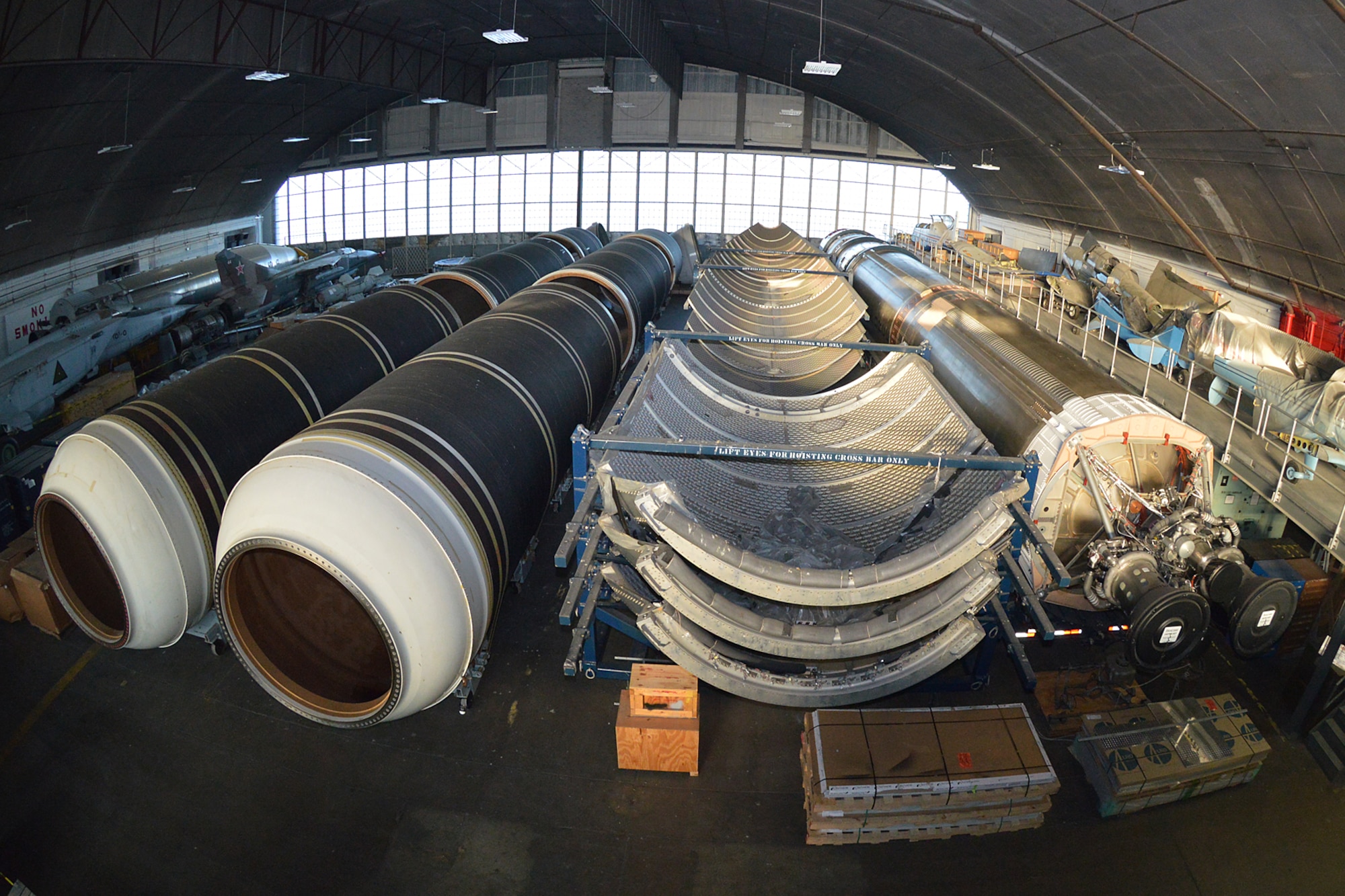 DAYTON, Ohio (08/2014) -- The Titan IVB space launch vehicle in the restoration hangar at the National Museum of the United States Air Force. (U.S. Air Force photo)