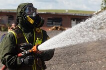 Marines and Sailors with the Chemical Biological Incident Response Force conduct training along with local first responders during Exercise Capital Shield. Capital Shield is a regional training exercise coordinated by Joint Force Headquarters - National Capital Region in coordination with the DoD. (Official Marine Corps Photo by Sgt Kuande L Hall/RELEASED)


