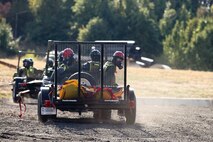 Marines and Sailors with the Chemical Biological Incident Response Force conduct training along with local first responders during Exercise Capital Shield. Capital Shield is a regional training exercise coordinated by Joint Force Headquarters - National Capital Region in coordination with the DoD. (Official Marine Corps Photo by Sgt Kuande L Hall/RELEASED)



