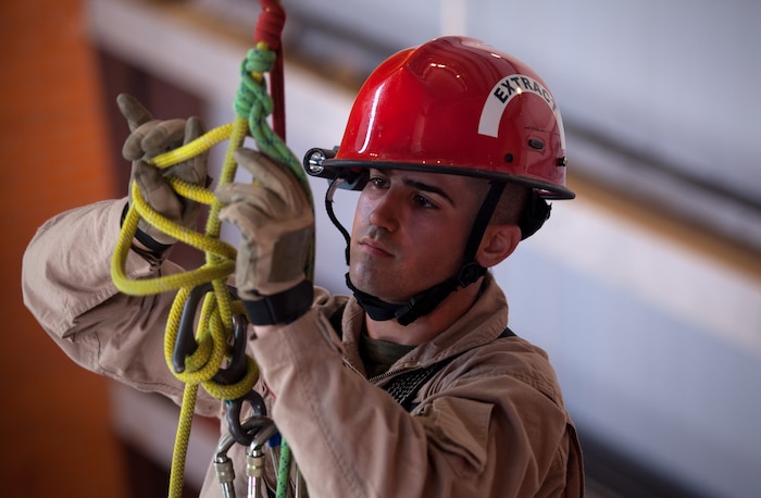 The Marines and Sailors of the Chemical Biological Incident Response Force (CBIRF), II Marine Expeditionary Force conduct training alongside the Fire Department of New York at their Fire Academy at Randall's Island, NY. The week-long training evolution includes rope training and high-angle rescue, vehicle extrication, response to structural collapse, and low-light search and rescue. These are all techniques used by CBIRF personnel when responding to chemical, biological, radiological, nuclear or high-yield explosive incidents (CBRNE). CBIRF is prepared to respond with minimal warning to crisis in order to assist local, state, or federal agencies and the geographic combatant commanders in the conduct of CBRNE response or consequence management operations. The Marines and Sailors that comprise CBIRF come from more than 40 military occupational specialties and train year round in a variety of venues with multiple agencies to carry out the unit’s unique mission.


