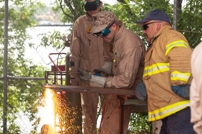 The Marines and Sailors of the Chemical Biological Incident Response Force (CBIRF), II Marine Expeditionary Force conduct training alongside the Fire Department of New York at their Fire Academy at Randall's Island, NY. The week-long training evolution includes rope training and high-angle rescue, vehicle extrication, response to structural collapse, and low-light search and rescue. These are all techniques used by CBIRF personnel when responding to chemical, biological, radiological, nuclear or high-yield explosive incidents (CBRNE). CBIRF is prepared to respond with minimal warning to crisis in order to assist local, state, or federal agencies and the geographic combatant commanders in the conduct of CBRNE response or consequence management operations. The Marines and Sailors that comprise CBIRF come from more than 40 military occupational specialties and train year round in a variety of venues with multiple agencies to carry out the unit’s unique mission.


