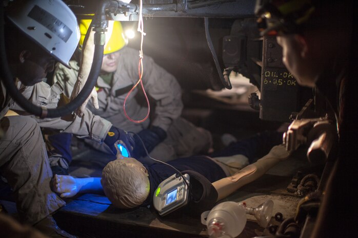The Marines and Sailors of the Chemical Biological Incident Response Force (CBIRF), II Marine Expeditionary Force conduct training alongside the Fire Department of New York at their Fire Academy at Randall's Island, NY. The week-long training evolution includes rope training and high-angle rescue, vehicle extrication, response to structural collapse, and low-light search and rescue. These are all techniques used by CBIRF personnel when responding to chemical, biological, radiological, nuclear or high-yield explosive incidents (CBRNE). CBIRF is prepared to respond with minimal warning to crisis in order to assist local, state, or federal agencies and the geographic combatant commanders in the conduct of CBRNE response or consequence management operations. The Marines and Sailors that comprise CBIRF come from more than 40 military occupational specialties and train year round in a variety of venues with multiple agencies to carry out the unit’s unique mission.


