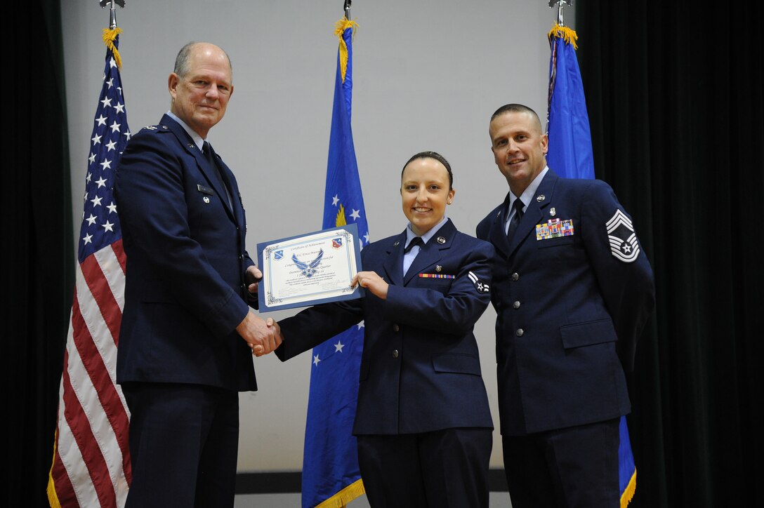 Airman 1st Class Erica Munroe from the 779 Medical Group is the Dormitory Room winner of the 3rd Quarter. (Air Force Photo by Airman 1st Class Jarrod Maidens)


