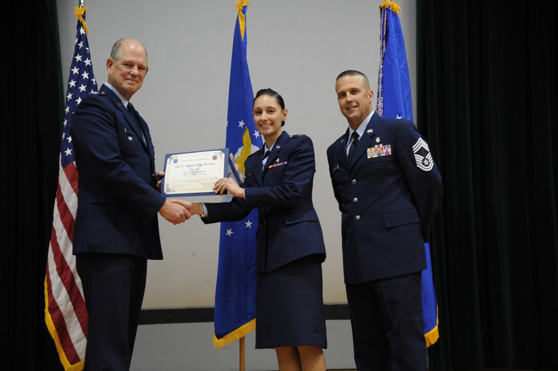 2nd Lt. Samantha Brown from the 579th Medical Group is the 79th Medical Wing Company Grade Officer of the 3rd Quarter. (Air Force Photo by Airman 1st Class Jarrod Maidens)