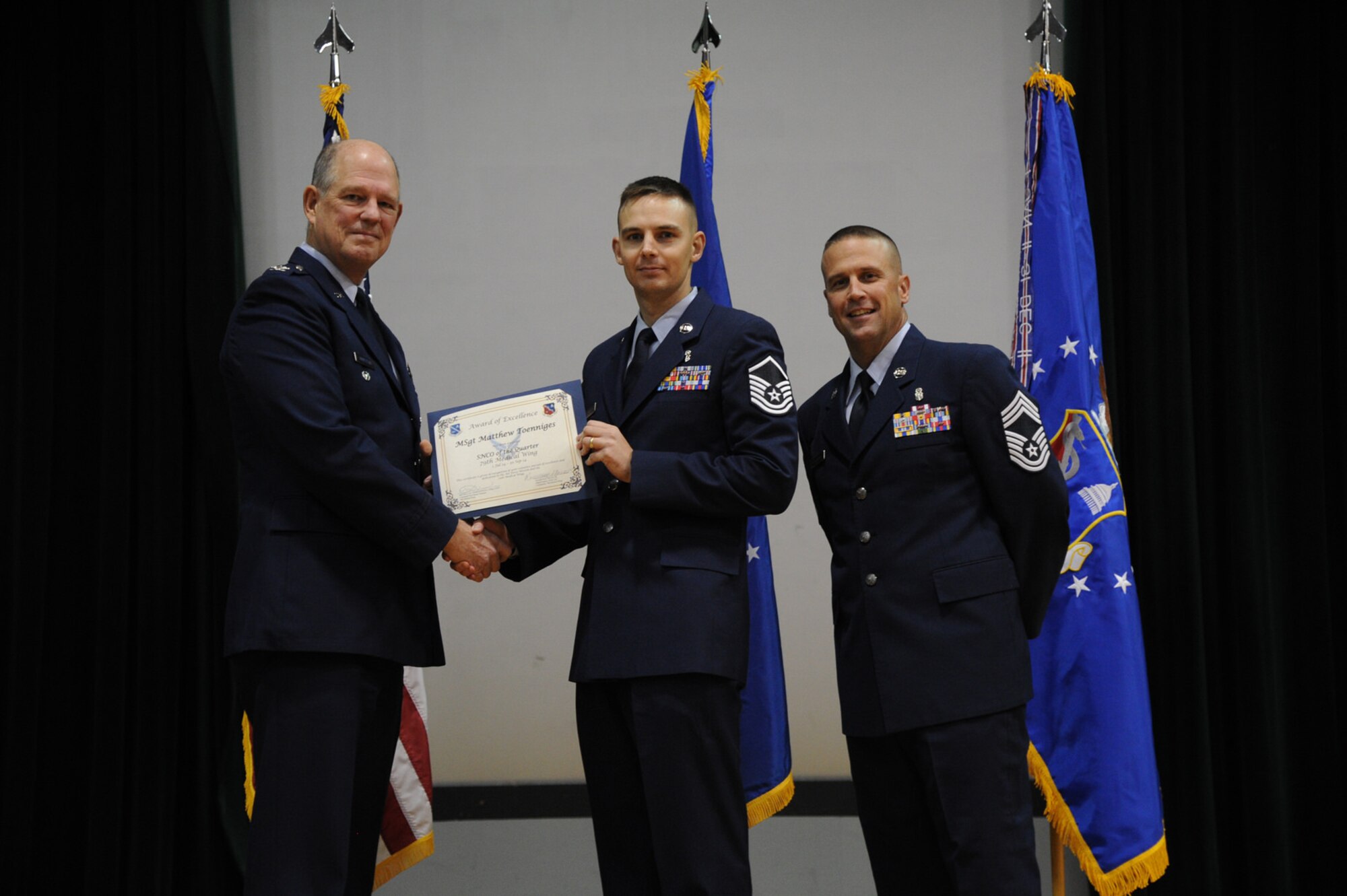 Master Sgt. Matthew Toenniges from the 779th Medical Group is the 79th Medical Wing Senior Non-Commissioned Officer of the 3rd Quarter. (Air Force Photo by Airman 1st Class Jarrod Maidens)

