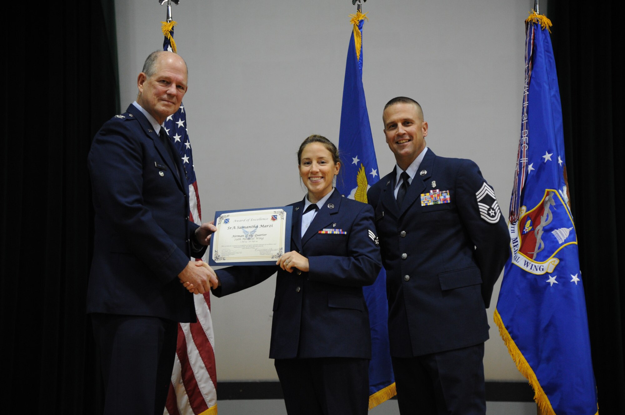 Senior Airman Samantha Marzi from the 779th Medical Group is the 79th Medical Wing Airman of the 3rd Quarter. (Air Force Photo by Airman 1st Class Jarrod Maidens)