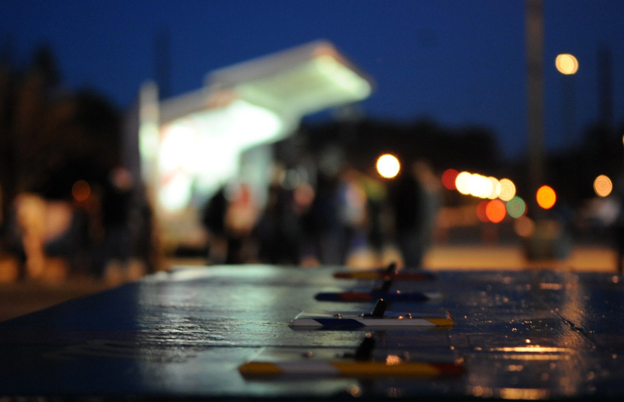 The switch box to light up the base tree waits for its moment to arrive during the tree lighting ceremony at Seymour Johnson Air Force Base, North Carolina, Dec. 1, 2014. Children from across the base helped throw the switches with Col. Mark Slocum, 4th Fighter Wing commander. (U.S. Air Force photo/Senior Airman Ashley J. Thum)