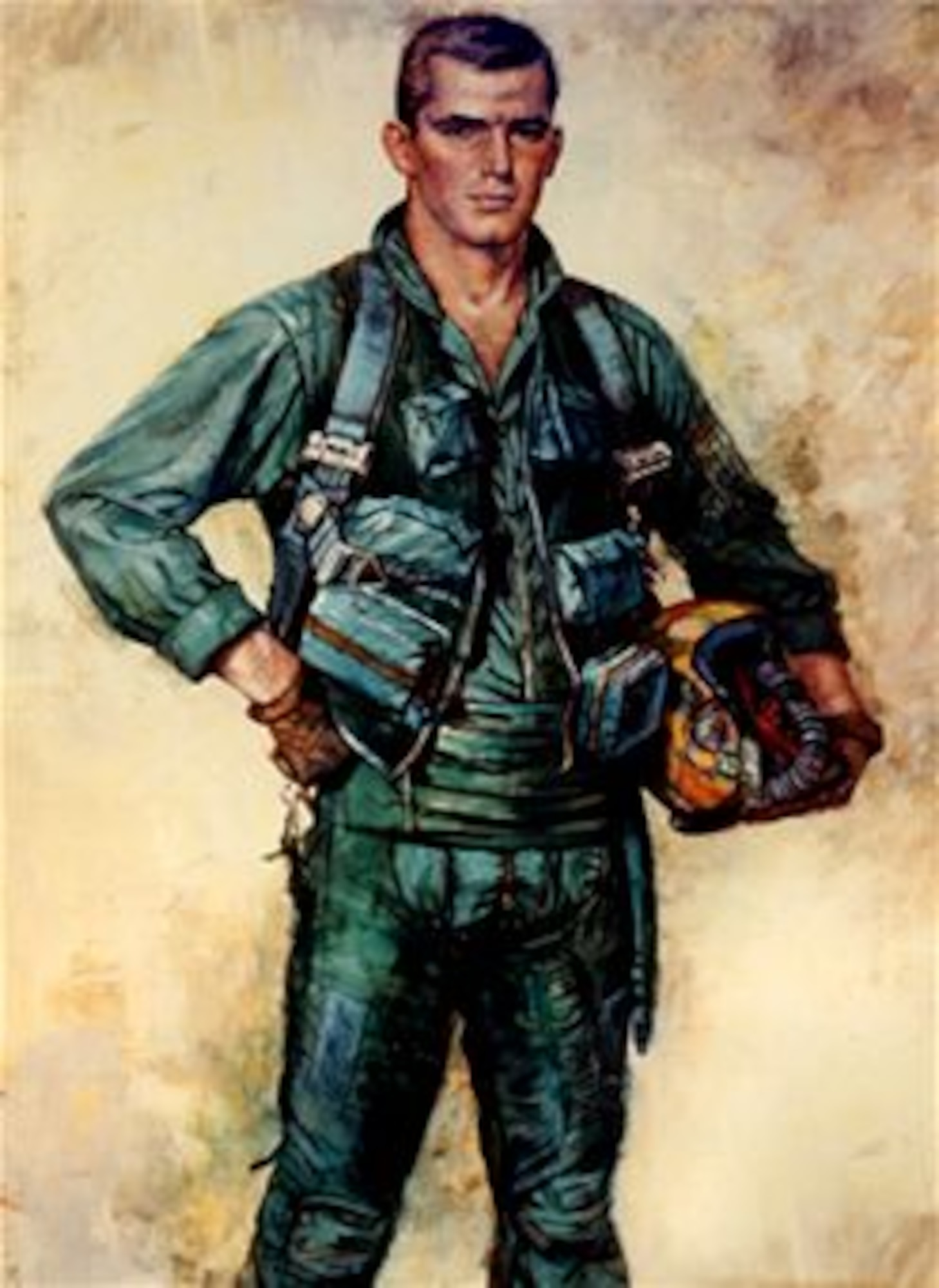 Life sized portrait of Capt. Lance P. Sijan in flight suit, which hangs inside Sijan Hall at the Air Force Academy in Colorado Springs, Colo. Capt. Sijan was a United States Air Force officer and fighter pilot. On Mar. 4, 1976, he posthumously received the Medal of Honor. The citation for the medal stated: "While on a flight over North Vietnam, Capt. Sijan ejected from his disabled aircraft and successfully evaded capture for more than 6 weeks. During this time, he was seriously injured and suffered from shock and extreme weight loss due to lack of food. After being captured by North Vietnamese soldiers, Capt. Sijan was taken to a holding point for subsequent transfer to a prisoner of war camp. In his emaciated and crippled condition, he overpowered 1 of his guards and crawled into the jungle, only to be recaptured after several hours. He was then transferred to another prison camp where he was kept in solitary confinement and interrogated at length. During interrogation, he was severely tortured; however, he did not divulge any information to his captors. Capt. Sijan lapsed into delirium and was placed in the care of another prisoner. During his intermittent periods of consciousness until his death, he never complained of his physical condition and, on several occasions, spoke of future escape attempts. Capt. Sijan's extraordinary heroism and intrepidity above and beyond the call of duty at the cost of his life are in keeping with the highest traditions of the U.S. Air Force and reflect great credit upon himself and the U.S. Armed Forces." (Image courtesy of Team Sijan home website)