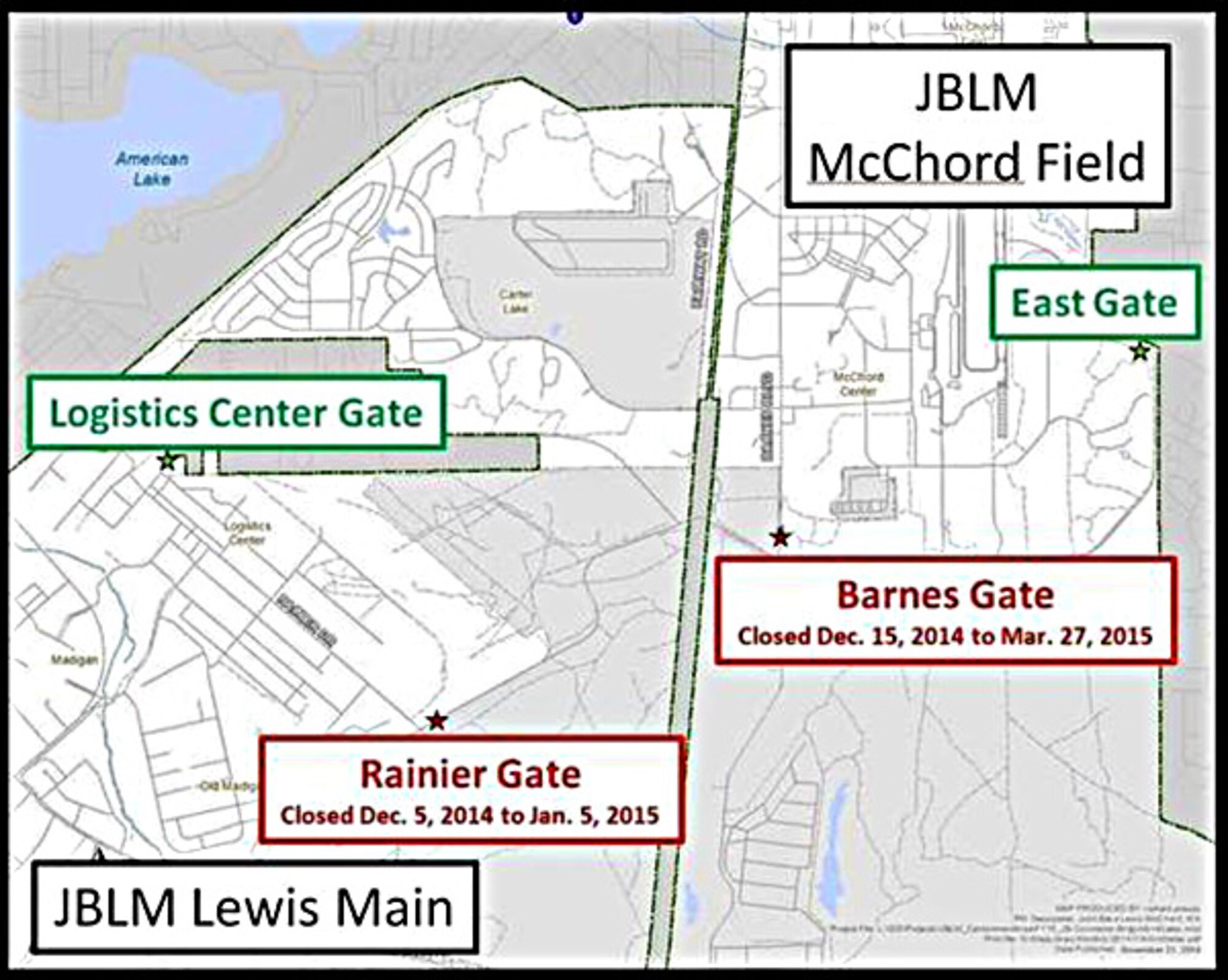 Construction on roads, bridge and roundabouts detour JBLM traffic through gate closures. (Photo by Scott Hansen/Northwest Guardian)
