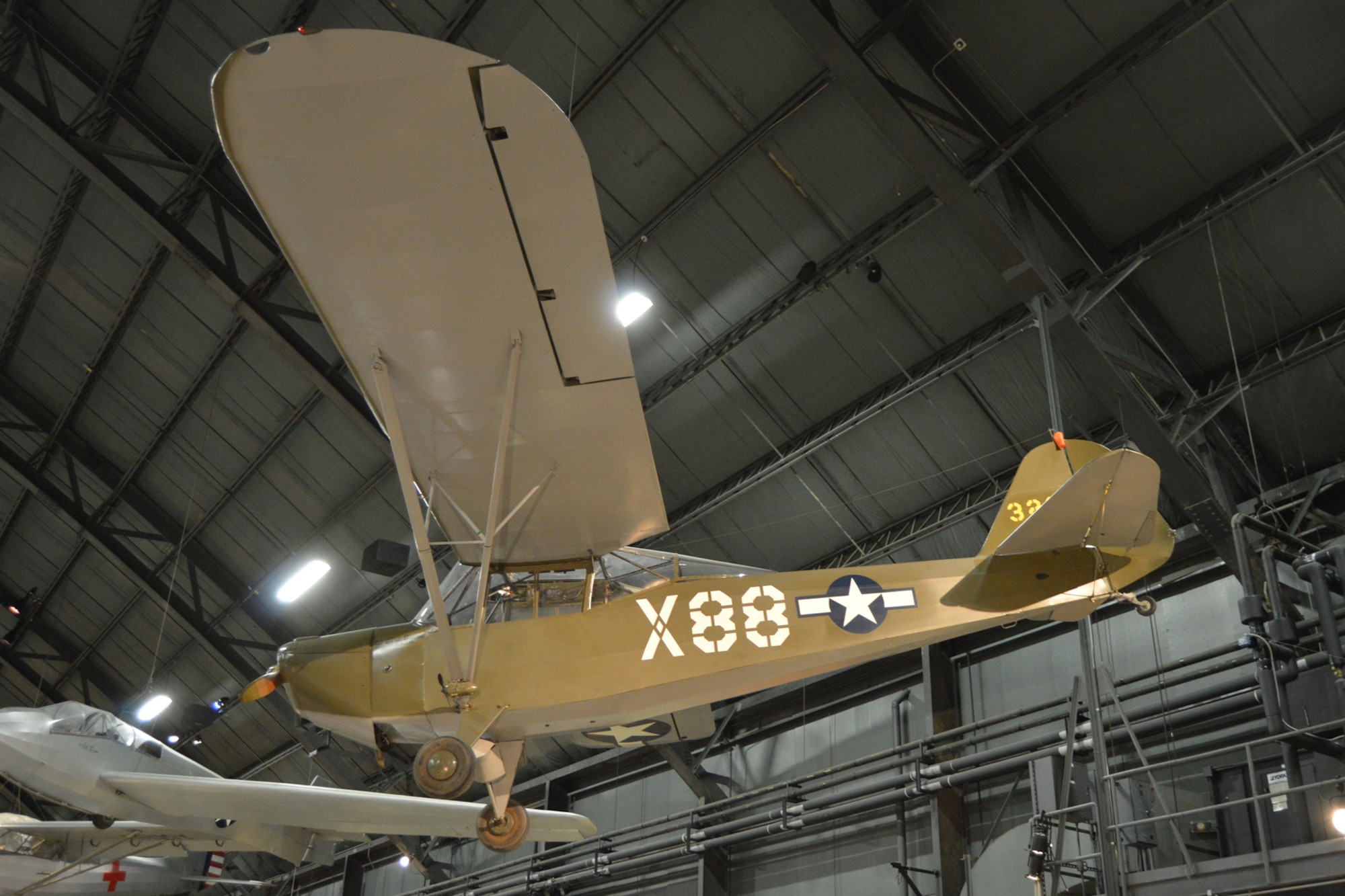 DAYTON, Ohio -- Taylorcraft L-2M "Grasshopper" in the World War II Gallery at the National Museum of the United States Air Force. (U.S. Air Force photo) 
