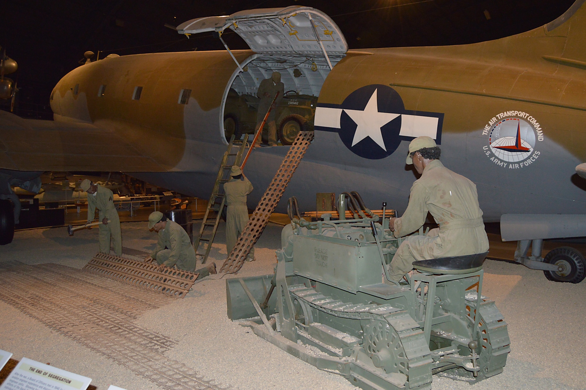 DAYTON, Ohio -- Engineer Aviation Battalion exhibit near the Curtiss C-46D in the World War II Gallery at the National Museum of the United States Air Force. (U.S. Air Force photo)
