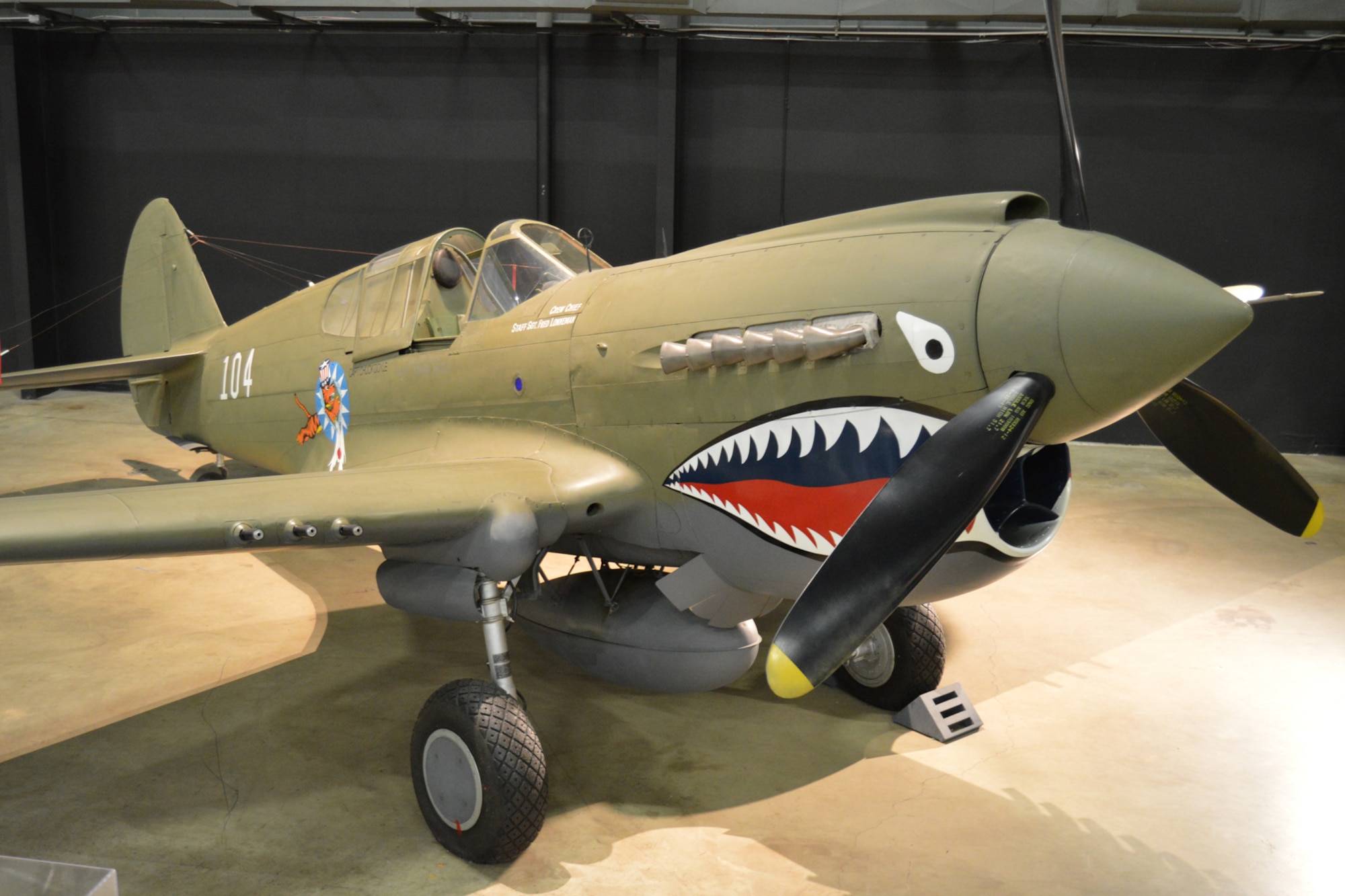 DAYTON, Ohio -- Curtiss P-40E Warhawk in the World War II Gallery at the National Museum of the United States Air Force. (U.S. Air Force photo) 
