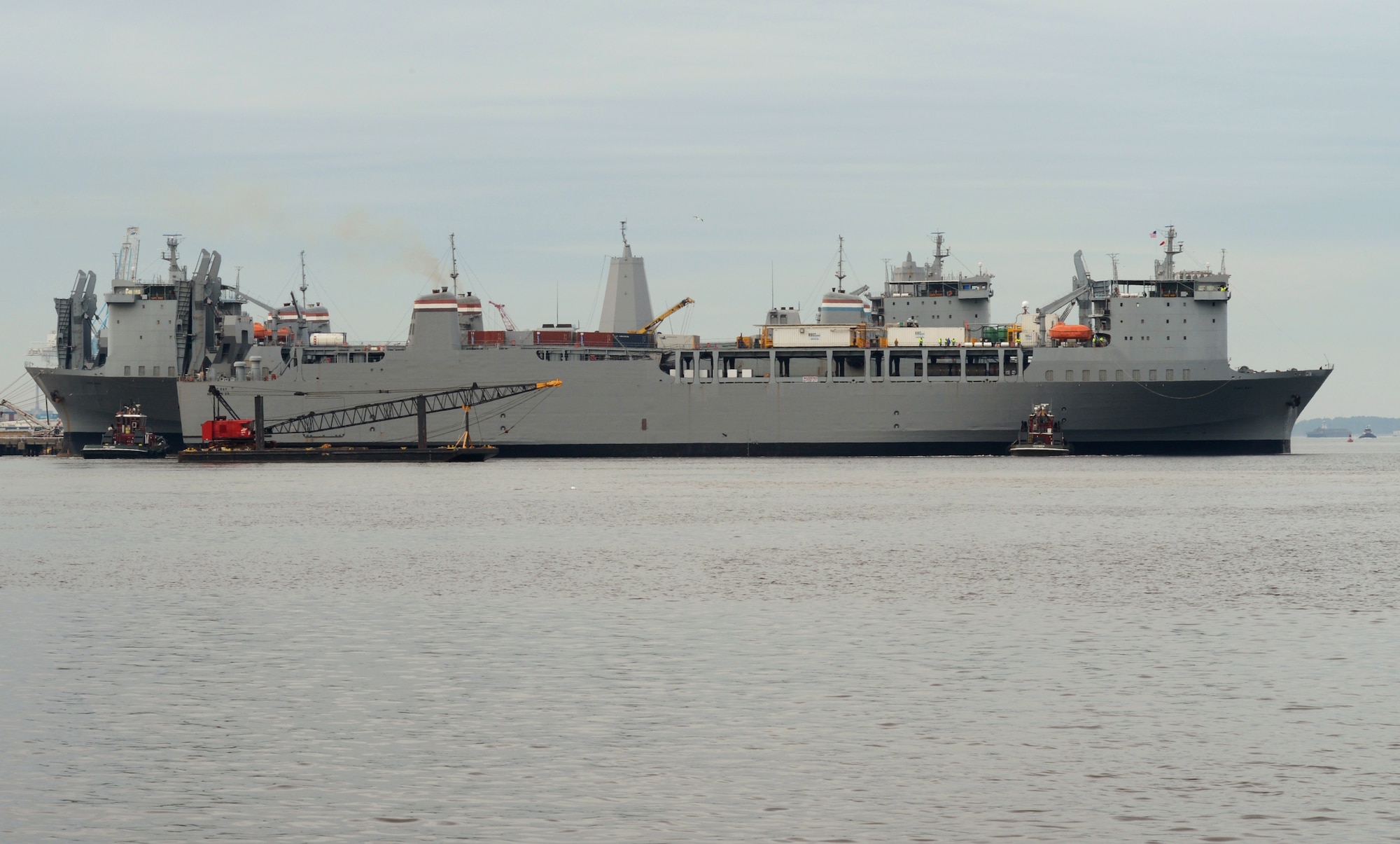 The container ship MV Cape Ray departs Portsmouth, Va., Jan. 10, 2014. Crews aboard the Cape Ray successfully disposed of hundreds of tons of Syrian chemical weapons this summer in the Mediterranean Sea. (U.S. Navy photo/Petty Officer 3rd Class Lacordrick Wilson)