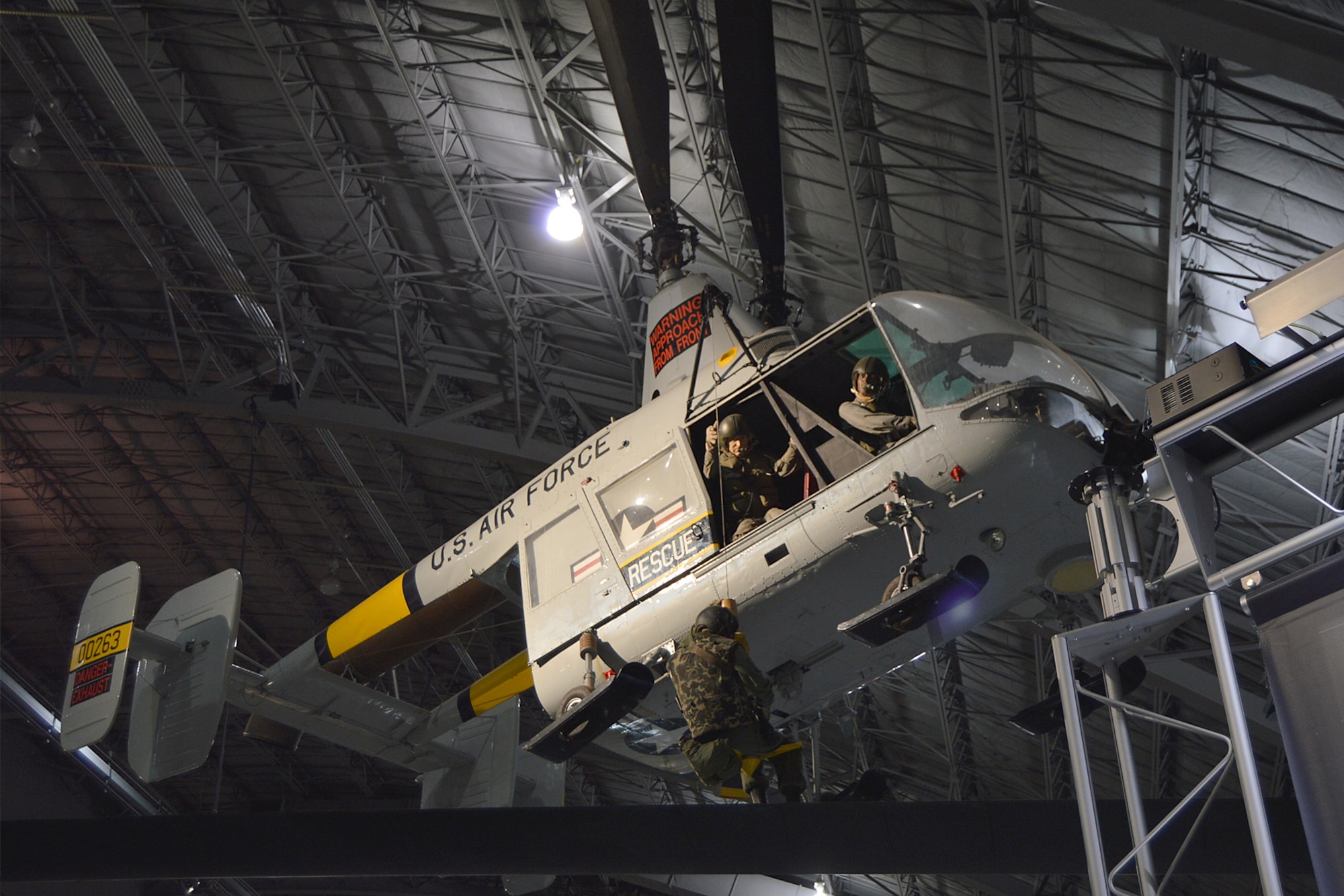 DAYTON, Ohio -- Kaman HH-43B Huskie in the Southeast Asia War Gallery at the National Museum of the United States Air Force. (U.S. Air Force photo)
