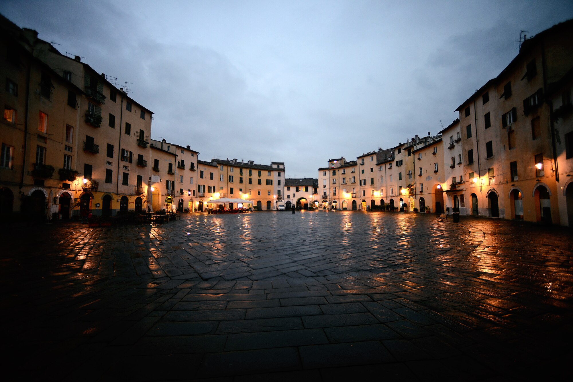 Piazza Anfiteatro in Lucca, Italy, once served as a Roman amphitheater. After the second century the square was converted into a market. (U.S. Air Force photo/Staff Sgt. R.J. Biermann)