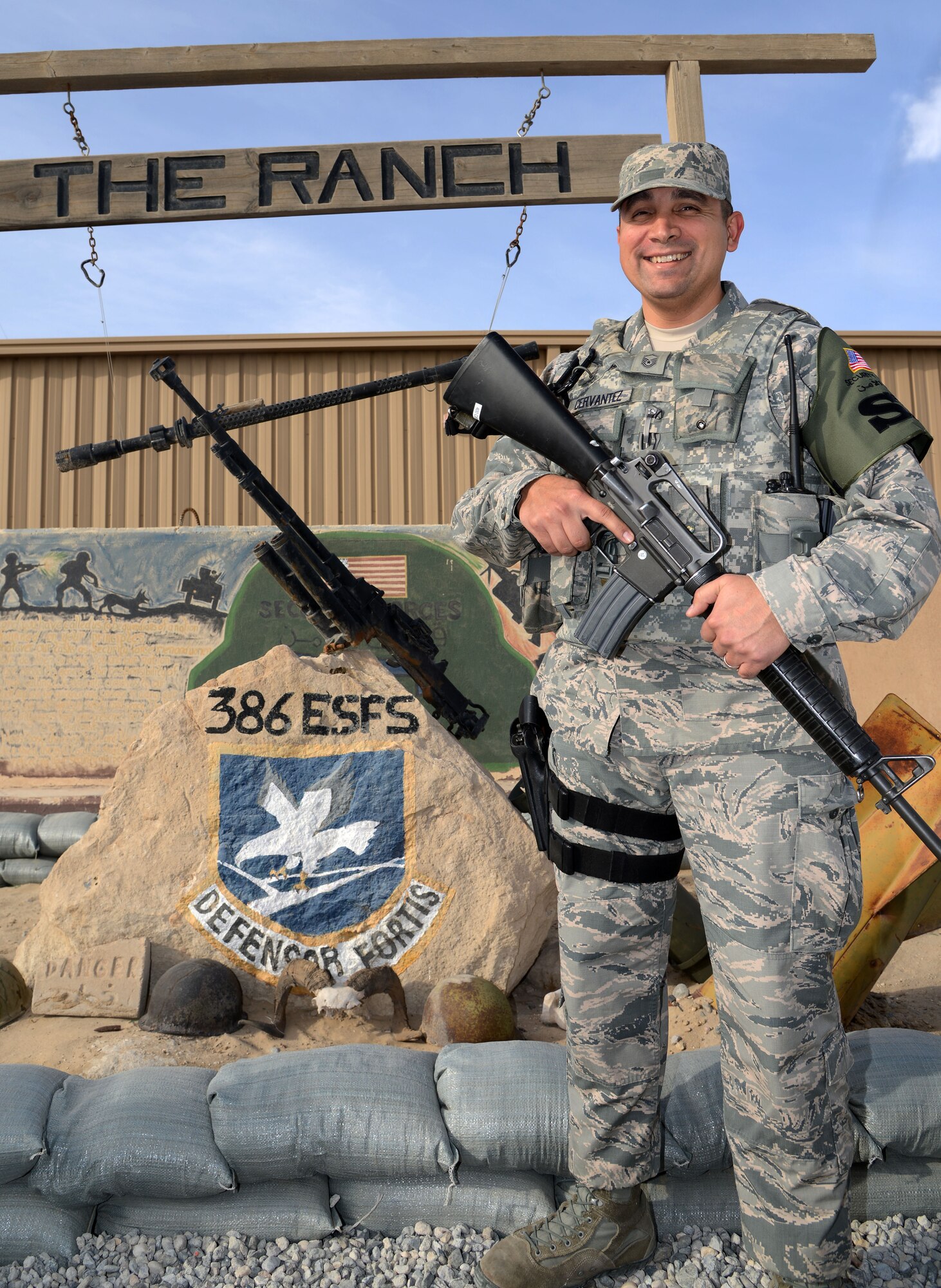 This week's Rock Solid Warrior is Master Sgt. Manuel Cervantez. He is a flight chief with the 386th Expeditionary Security Forces Squadron. The San Antonio, Texas, native is deployed from the 30th Security Forces Squadron at Vandenberg Air Force Base, Calif.

