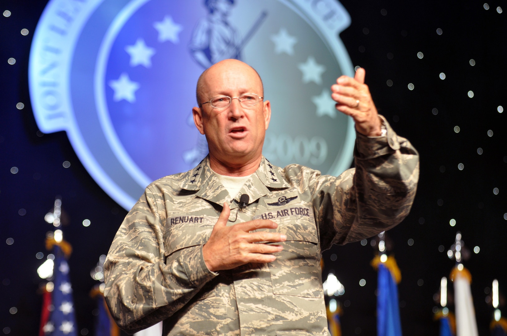 The National Guard is critical to U.S. Northern Command's mission, Air Force Gen. Victor E. Renuart Jr., the combatant commander told the Senate Armed Services Committee in Washington, D.C., March 11, 2010. Renuart is photographed here at the National Guard's 2009 Joint Senior Leadership
Conference in National Harbor, Md., on Nov. 20, 2009.