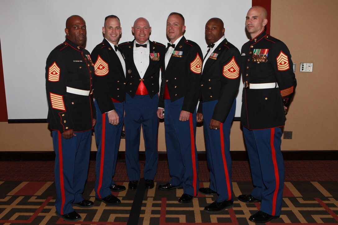Sgt. Maj. Micheal P. Barrett, the 17th Sergeant Major of the Marine Corps, attends the 4th Combat Engineer Battalion, Company B celebration of the Marine Corps’ 239th birthday at the Sheraton Roanoke Hotel in Roanoke, Va., Nov. 22, 2014. (U.S. Marine Corps photo by Sgt. Marionne T. Mangrum)