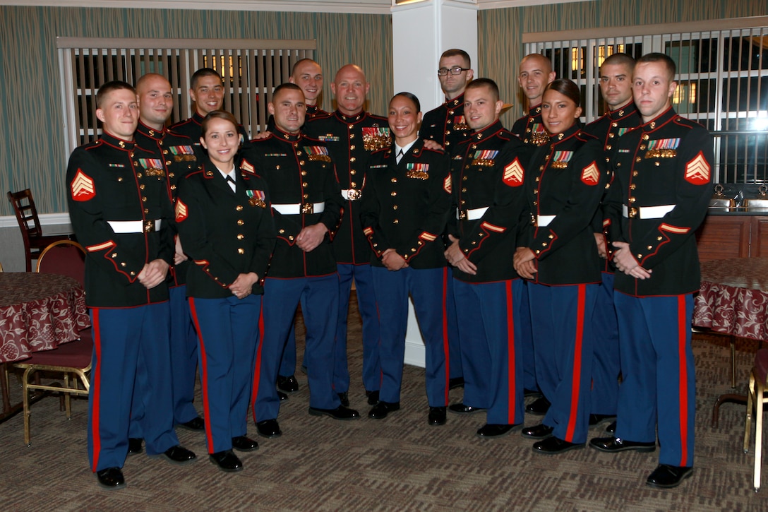 Sgt. Maj. Micheal P. Barrett, the 17th Sergeant Major of the Marine Corps, attends the Staff Non-commissioned Officers Academy Quantico Sergeant’s Course 1-15 Mess Night at the Clubs at Quantico, Va., Nov. 19, 2014. (U.S. Marine Corps photo by Sgt. Marionne T. Mangrum)