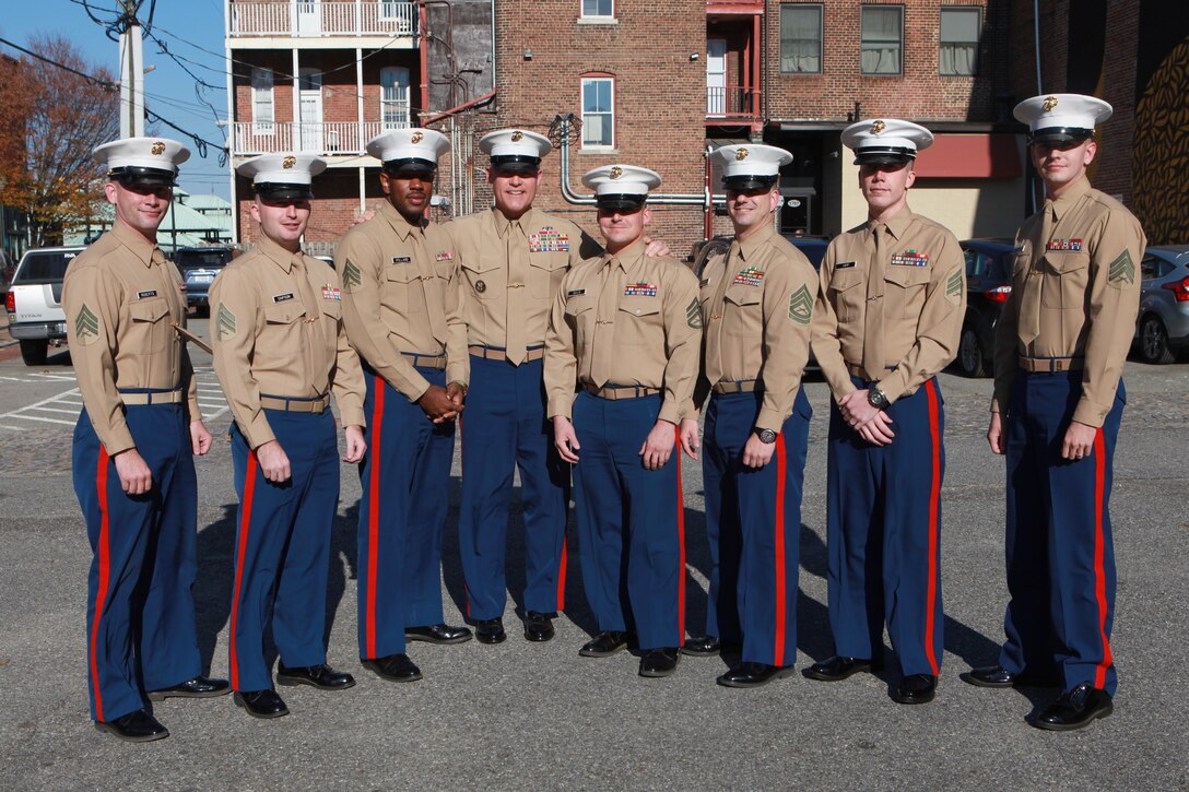 Sgt. Maj. Micheal P. Barrett, the 17th Sergeant Major of the Marine Corps, visits with Marines from Recruiting Station Richmond, Va., Nov. 21, 2014. (U.S. Marine Corps photo by Sgt. Marionne T. Mangrum)