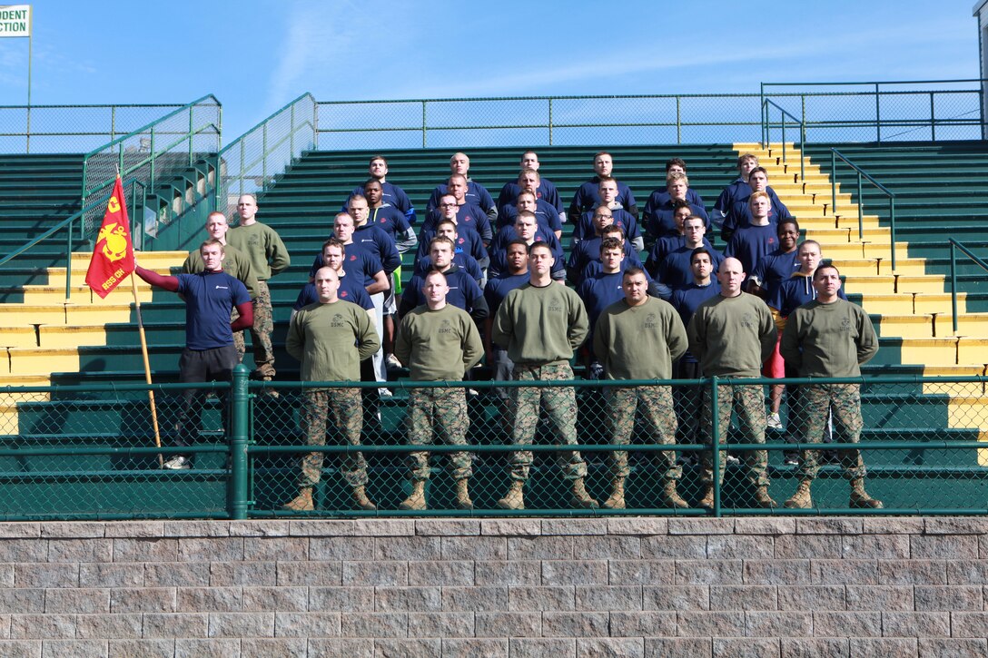 Sgt. Maj. Micheal P. Barrett, the 17th Sergeant Major of the Marine Corps, attends a Recruiting Station Richmond pool function involving a field meet and cake cutting ceremony celebrating the Marine Corps’ 239th birthday in Roanoke, Va., Nov. 22, 2014. (U.S. Marine Corps photo by Sgt. Marionne T. Mangrum)