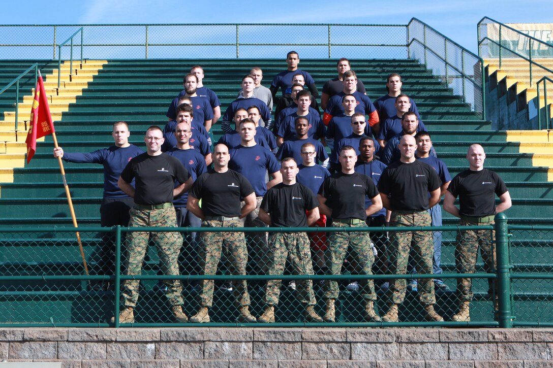 Sgt. Maj. Micheal P. Barrett, the 17th Sergeant Major of the Marine Corps, attends a Recruiting Station Richmond pool function involving a field meet and cake cutting ceremony celebrating the Marine Corps’ 239th birthday in Roanoke, Va., Nov. 22, 2014. (U.S. Marine Corps photo by Sgt. Marionne T. Mangrum)