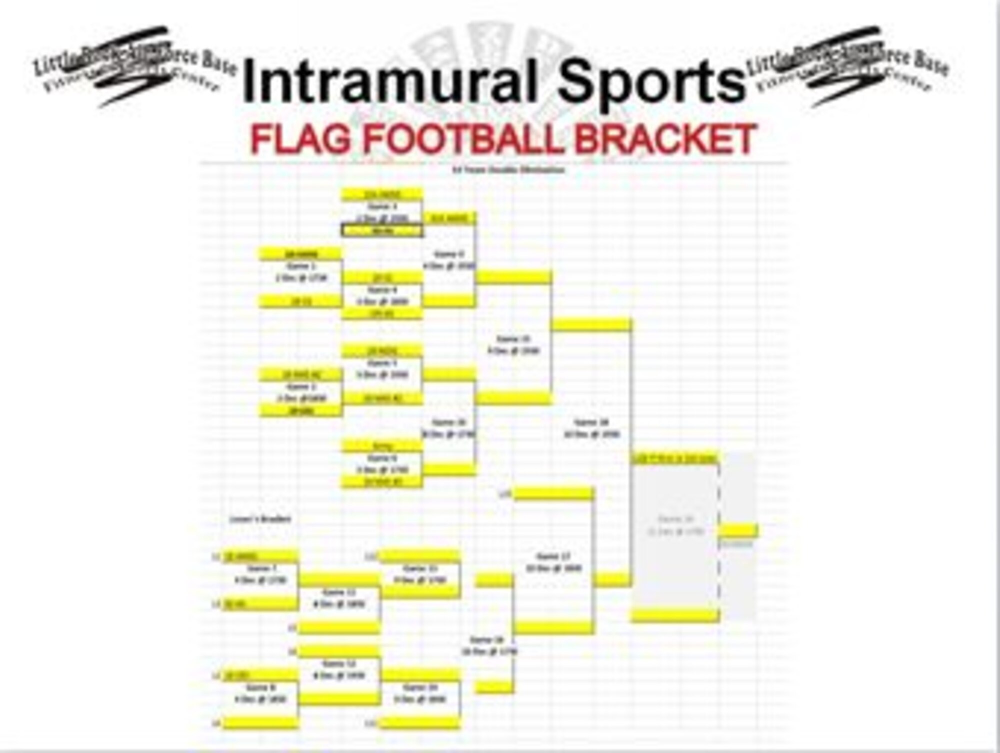2014 Intramural Flag Football Playoff Picture.