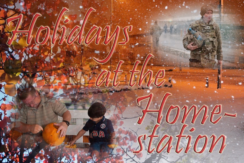 Units within the 633rd Force Support Squadron and the 733rd Force Support Division have plans to improve the holiday spirit of U.S. Service members, civilian employees and their families through a variety of events this holiday season. Events include swimming, bowling and breakfast with Santa, as well as many other activities. (U.S. Air Force graphic by Airman 1st Class Austin Harvill/Released)