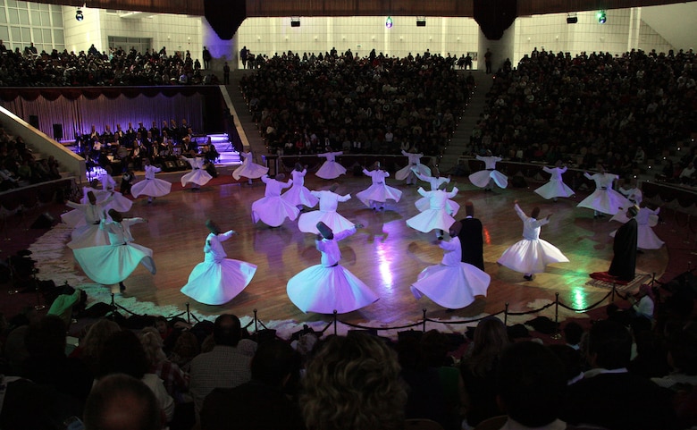 Whirling Dervishes perform in Konya, Turkey. Since the 13th century, Konya’s citizens have welcomed foreign tourists. Annual performances are given during the week preceding Dec. 17. (Courtesy photo by Fatma Yoksuloglu)