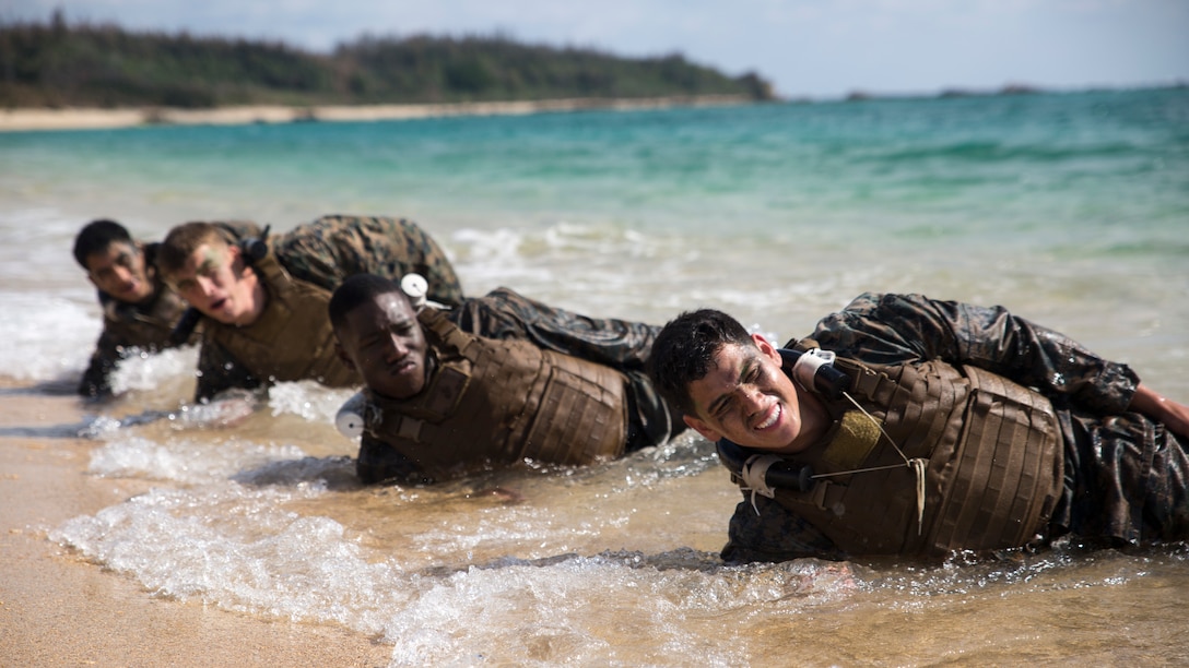 MCMAP instructor course tests Marines endurance on the beaches of Okinawa