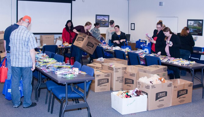 The Airman and Family Readiness Center held a toy collection hosted by Operation Homefront, a non-profit organization that provides assistance for U.S. troops and their families around the world, Sheppard Air Force Base, Texas. Toys were donated by the community around the base and collected from local stores as part of a nation-wide program to more than 80 military families here. (U.S. Air Force photo by Danny Webb/Released)
