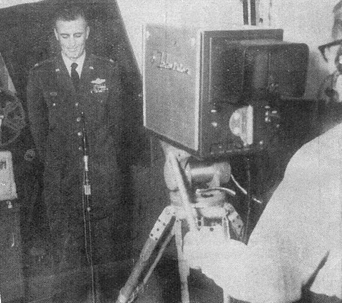 Col. Donald A. Baccus. Misawa Air Base Commander, hosted the first FEN -- later AFN -- television broadcast at Misawa AB on Christmas Day, 1960. (U.S. Air Force Photo)