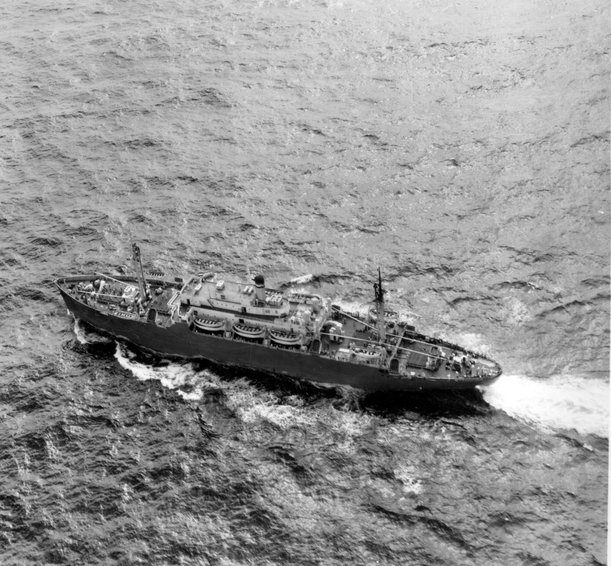 This photo shows the USS Ainsworth approaching Japan on Aug. 15, 1946. The ship was carrying the first dependents bound for Yokota Air Base. (U.S. Air Force photo courtesy of the 374 Airlift Wing History Office)