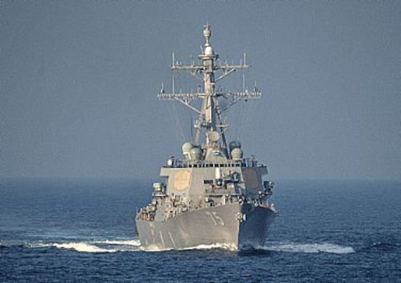 The guided-missile destroyer USS Donald Cook is underway in the Mediterranean Sea, Dec. 5, 2014. Donald Cook is conducting naval operations in the U.S. 6th Fleet area of responsibility in support of U.S. national security interests in Europe. U.S. Navy photo by Petty Officer 2nd Class John Herman