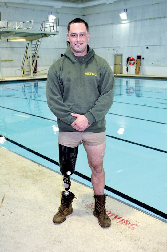 Staff Sgt. Adam Jacks became the first single-limb amputee to pass the grueling Marine Combat Instructor of Water Survival course on Nov. 25. 
