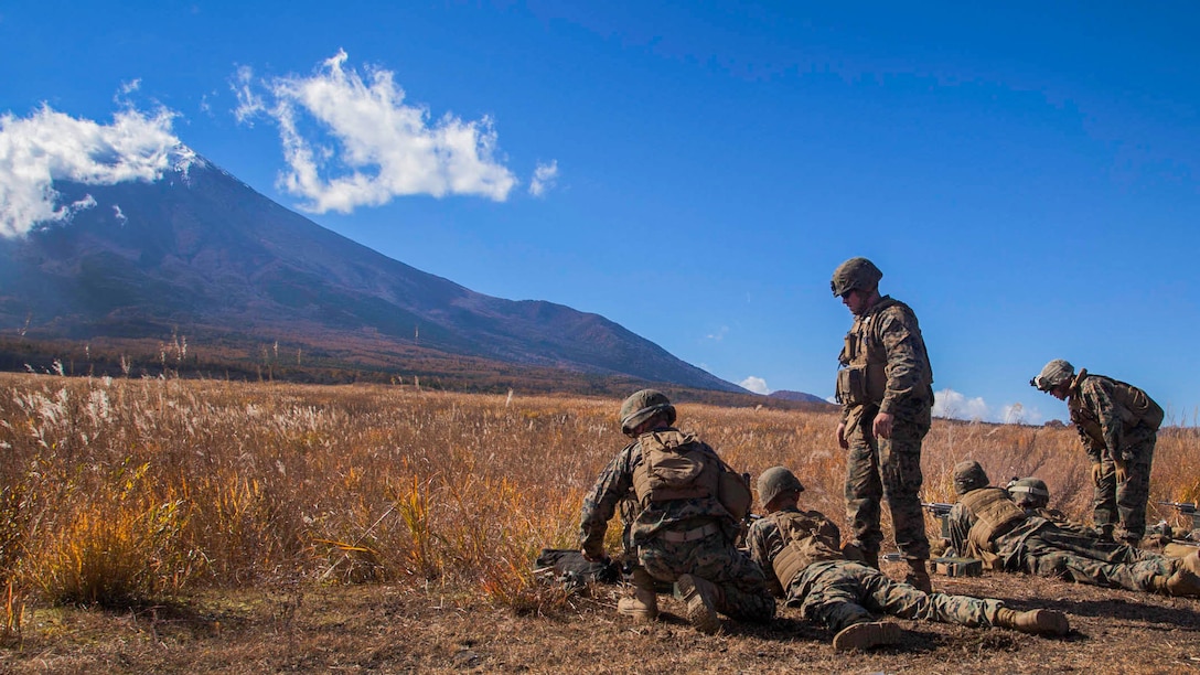 Marines with 3rd Battalion, 12th Marine Regiment, 3rd Marine Division fire M240B medium machine guns, Nov. 3, at the North Fuji Maneuver Area during Artillery Relocation Training Program 14-3. ARTP is a regularly scheduled training event that increases and maintains combat readiness of U.S. Marine forces and supports the U.S.-Japan Treaty of Mutual Cooperation and Security. The Marines are with various units assigned to 3rd Bn. 12th Marine Regiment, 3rd Marine Division, III Marine Expeditionary Force under the Unit Deployment Program. 