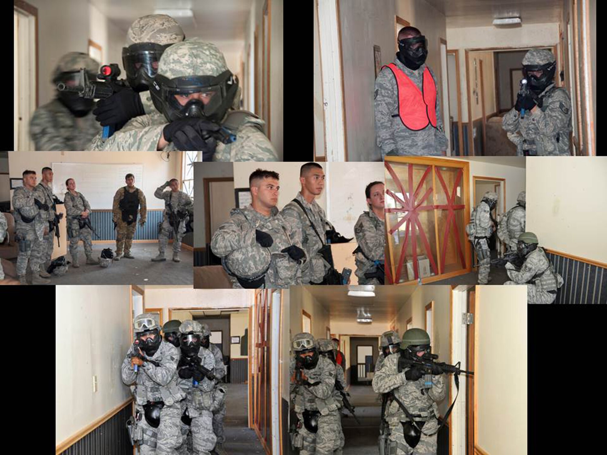 TRAVIS AIR FORCE BASE, Calif. -- Members of the 349th Security Forces Squadron participate in an active shooter exercise at Travis Air Force Base, Calif., July 13, 2014. (U.S. Air Force photo / Staff Sgt. Amelia Leonard)