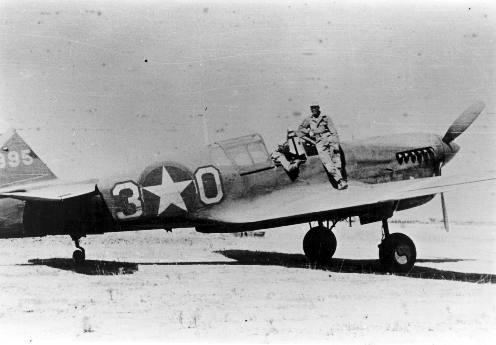 99th Fighter Squadron P-40 flown by 1st Lt. (later Maj.) Charles Hall. (U.S. Air Force photo)
