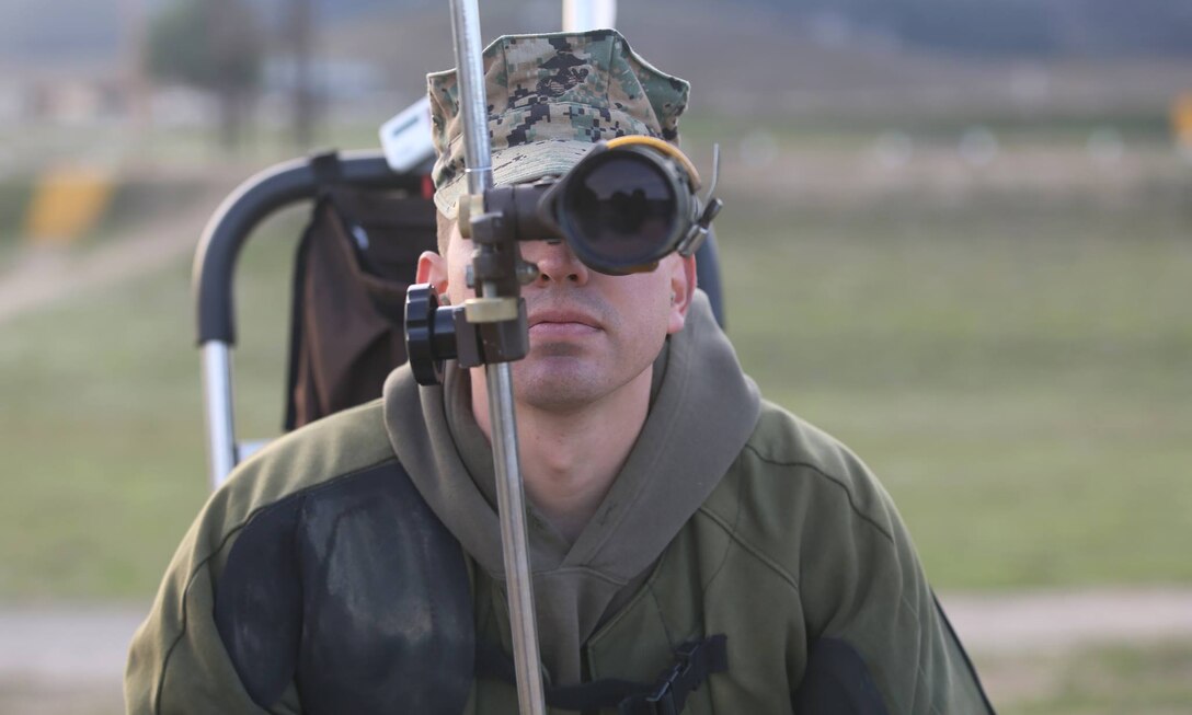 Marines compete on the 300 yard line during the Commanding General's Cup Rifle and Pistol matches at range 214, Dec. 8.(Photo by Lance Cpl. Asia J. Sorenson/Released)